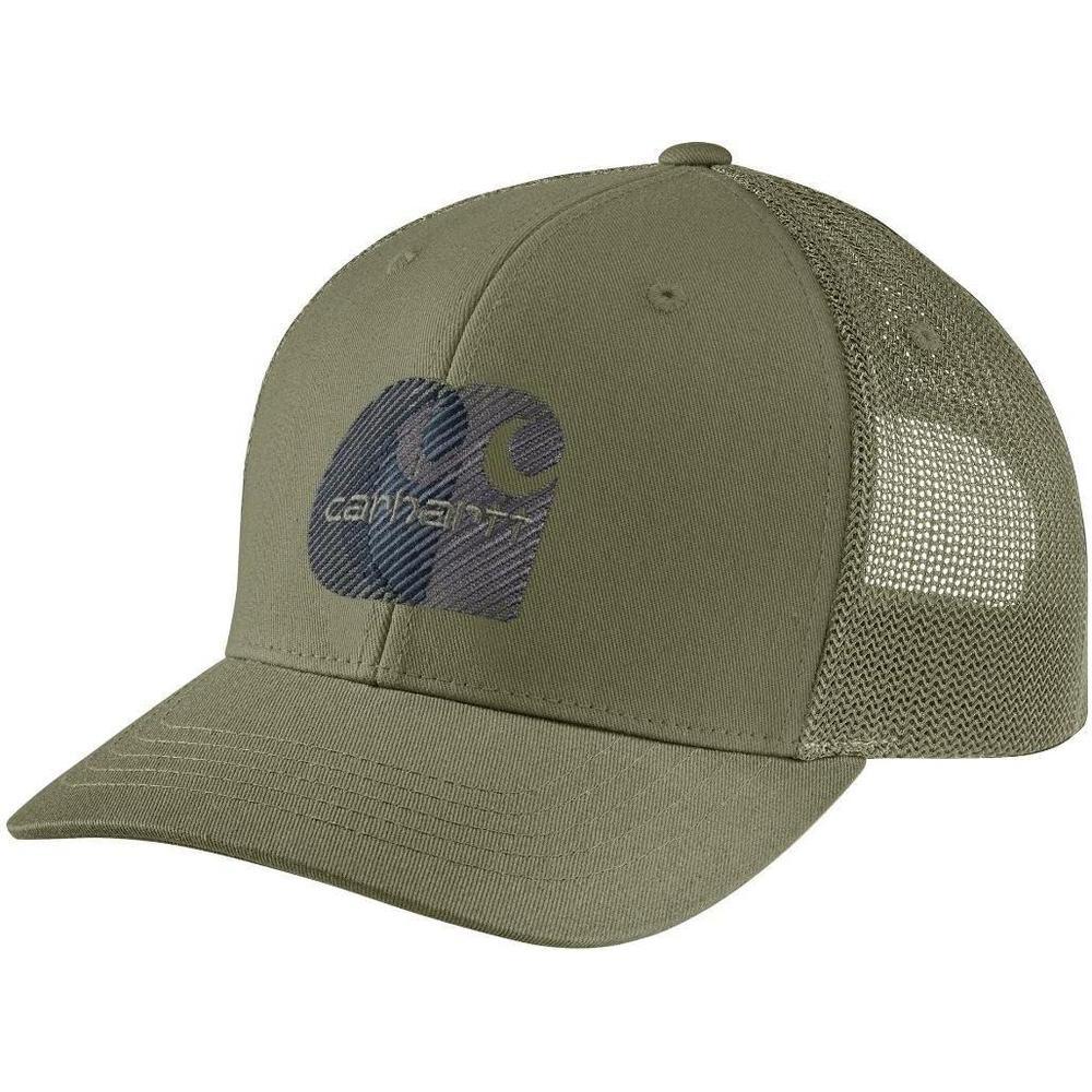 Carhartt Gorra de Hombre, Logo Bordado, Malla de Lona, Banda Sudor FastDry, Cierre Ajustable, Antimicrobiano