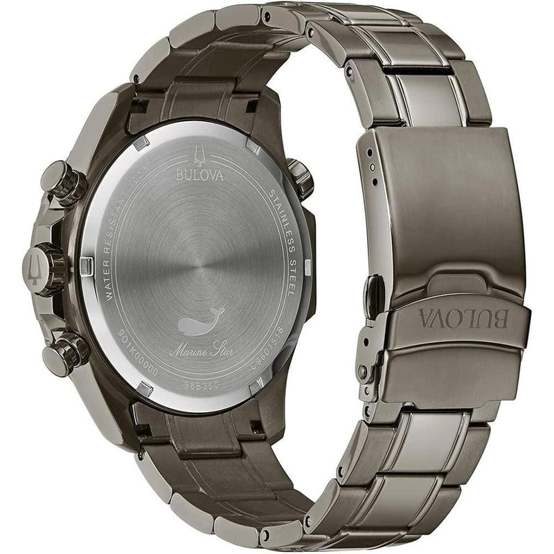 Reloj cronógrafo para hombre Bulova Marine Star, diseño elegante con 6 manecillas y acero inoxidable gris