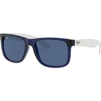 Gafas de sol rectangulares Ray-Ban RB4165 Justin con protección UV, ideal para caras estrechas a medias, incluye funda y paño