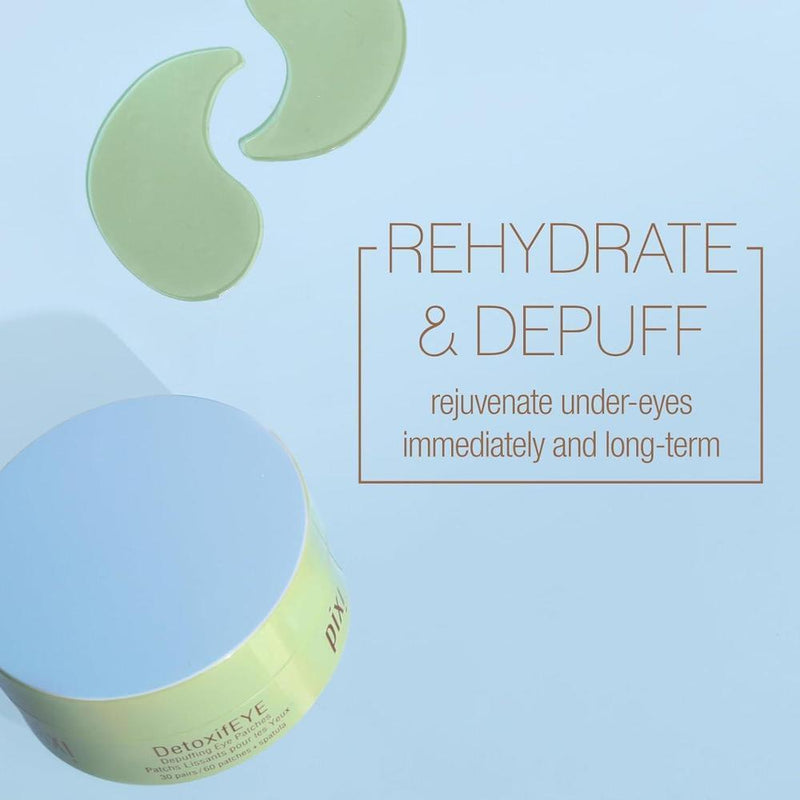 Pixi Detoxifeye Parches Hidrogel Ojos Ácido Hialurónico Y Cafeína, Pepino 60 Parches