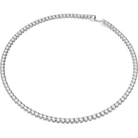 Swarovski Matrix Tennis Necklace con cristales azules brillantes y acabado en rodio
