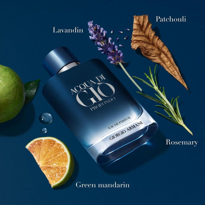 Acqua di Giò Profondo Eau de Parfum, colonia para hombre con aroma fresco de mandarina, lavanda y cedro