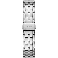 Reloj GUESS de acero inoxidable con cristal rosa, plata, resistente al agua, modelo U1062L2, analógico con cierre plegable