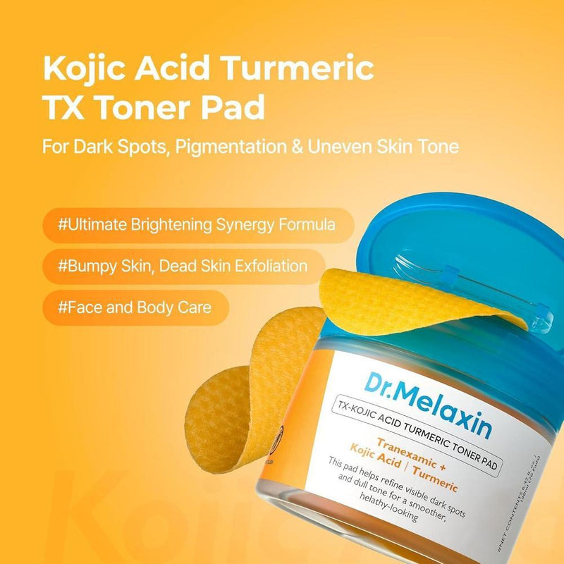 Almohadillas De Tóner Iluminadoras Dr.Melaxin TX Con Cúrcuma Y Ácido Kójico 190ml