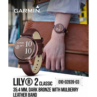 Garmin Lily 2 Classic - Smartwatch Elegante Para Mujer, Color Bronce Oscuro, Con Seguimiento De Salud Y Pagos Sin Contacto