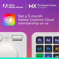 Logitech MX Creative Console con 9 teclas LCD personalizables y dial de control para Adobe y Spotify, gris pálido