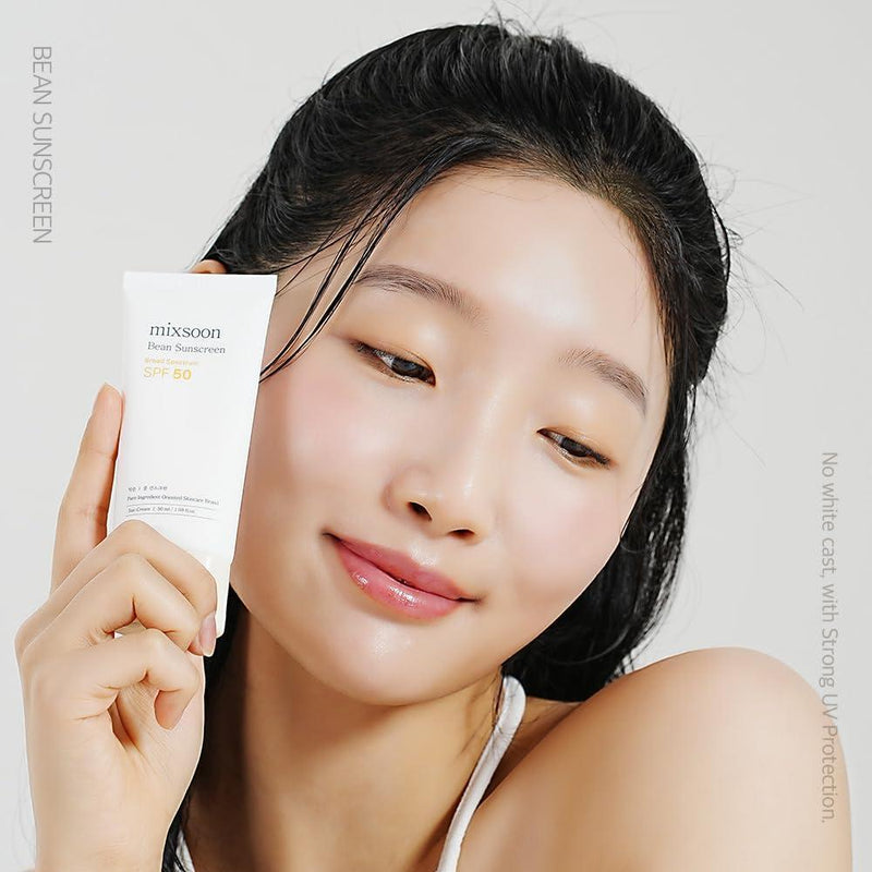 Mixsoon Protector Solar Coreano SPF 50, Textura Ligera y Aireada, Sin Fundición Blanca, Apto para Maquillaje y Uso Diario