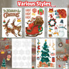 Calcomanías navideñas de copos y renos para ventanas, decoración interior y exterior, reutilizables y resistentes al agua