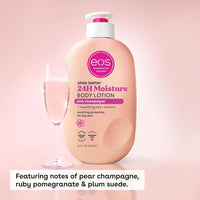 eos Crema Corporal para Cuidado de la Piel con Manteca de Karité Natural, Hidratante 24 Horas, Ligera y Sin Grasa, Sabor Champán Rosado