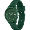 Reloj de cuarzo Lacoste 12.12 Move para hombre con caja de aluminio verde y correa de silicona, diseño monocromático