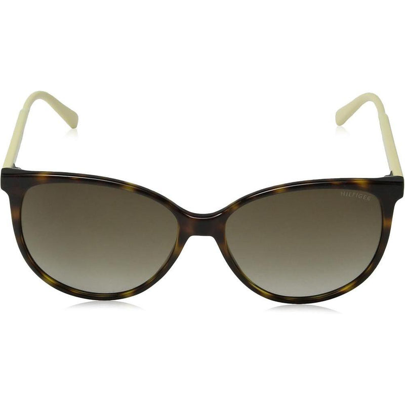 Tommy Hilfiger Lentes de Sol de Plástico Ovalados con Lente Transparente en Color Habana Claro y Burdeos