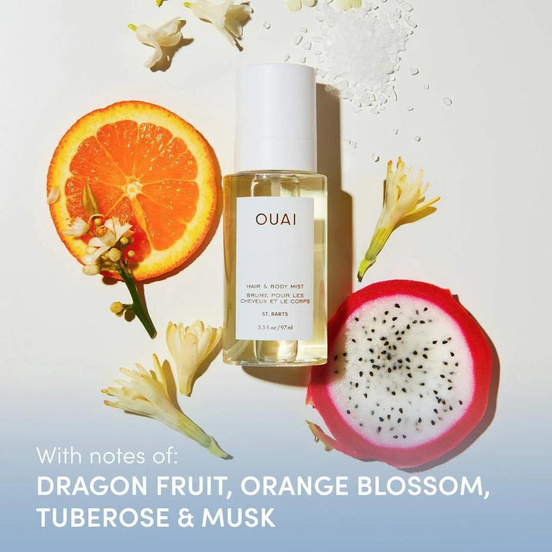 OUAI Bruma para cabello y cuerpo con aroma tropical, notas de fruta del dragón, flor de azahar y almizcle