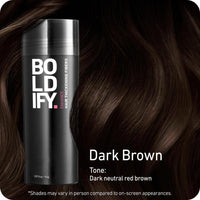 Fibras capilares Boldify marrón oscuro para cabello fino, oculta pérdida de cabello y engruesa en segundos, para mujeres y hombres