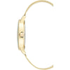 Reloj de pulsera para mujer Nine West en dorado con acero inoxidable, cristal resistente y diseño floral elegante