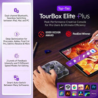 TOUR BOX Elite Plus controlador Bluetooth para dibujo y edición de video con integración para DaVinci Procreate
