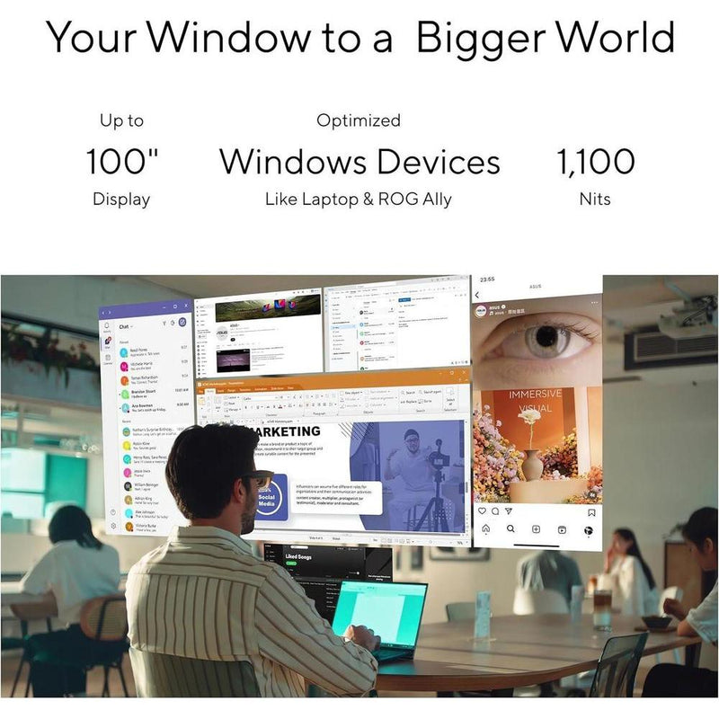 Gafas AR Inteligentes ASUS AirVision M1 con pantalla Micro-OLED, altavoces y conectividad USB-C