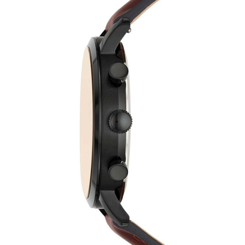 Reloj cronógrafo Luther de Fossil, cuero marrón, resistente al agua 5 ATM, cierre de hebilla, modelo BQ2461