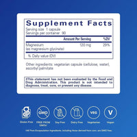 Magnesio glicinado Pure Encapsulations: soporte para relajación, salud cardíaca, músculos, nervios y metabolismo