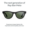 Ray-Ban Meta (Gen 2) Skyler negro brillante, gafas inteligentes AI con cámara ultra ancha 12 MP, lente Transitions verde