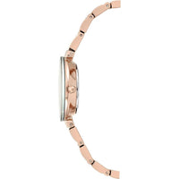 Anne Klein reloj de pulsera para mujer con esfera de diamante genuino, caja de acero inoxidable y pulsera de metal color oro rosa