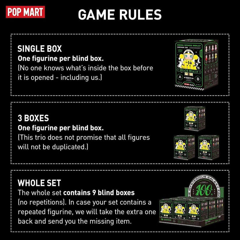POP MART MEGA Space Molly caja ciega edición 2-B figuras coleccionables modernas