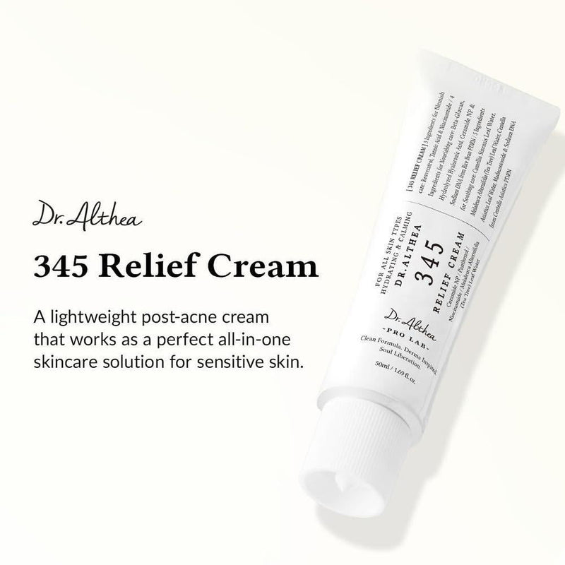345 Relief Crema + Hidratante con Niacinamida y Agua de Hoja de Árbol de Té 50ml