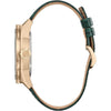 Citizen Eco-Drive Loki - Reloj hombre, acero inoxidable oro rosa, correa piel texturizada verde, modelo: AW1363-06W
