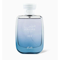 RASASI Hawas Ice para Hombre Eau de Parfum, Fragancia Árabe Premium de Manzana Congelada, Bergamota, y Limón