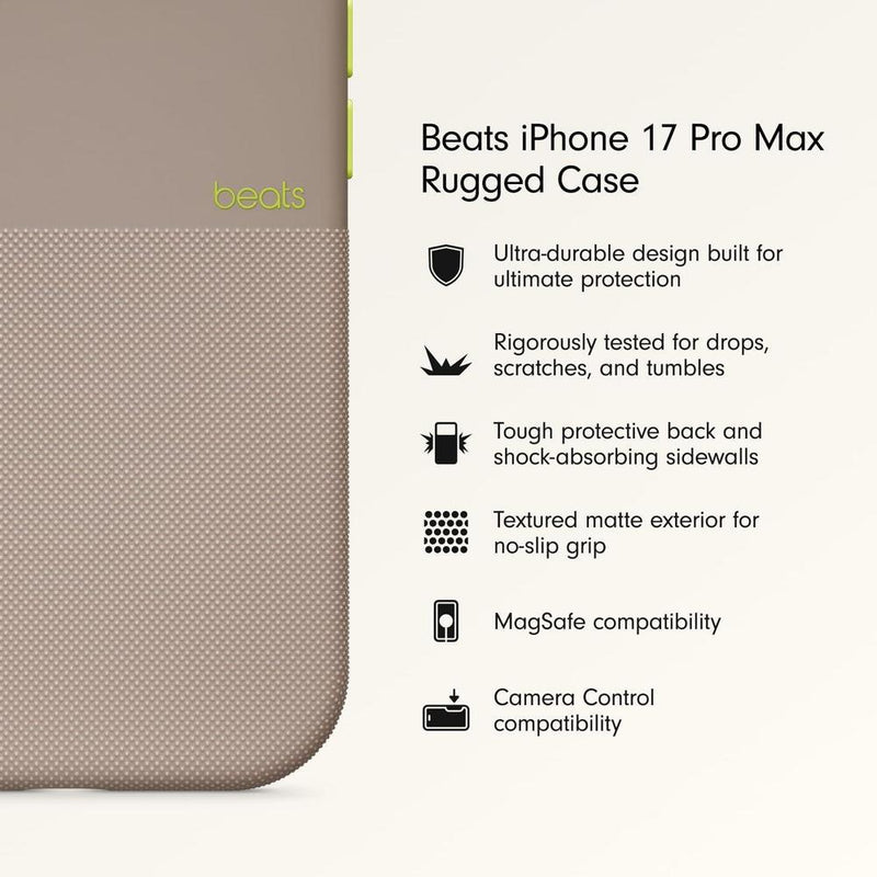 Beats Funda resistente para iPhone 17 Pro Max con MagSafe y control de cámara, probada contra arañazos y caídas