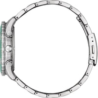 Reloj Citizen Eco-Drive Weekender Sport Casual, acero inoxidable plateado, cronógrafo y resistente al agua para hombre