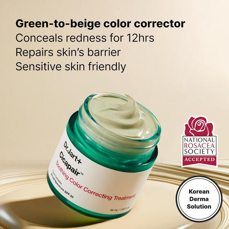 Cicapair SPF 30 de Dr. Jart+ con Centella Asiatica, Corrector de Roja