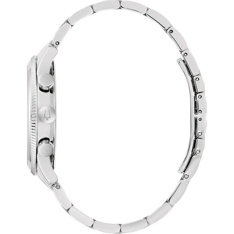 Bulova Reloj cronógrafo clásico de 6 manecillas para hombre de cuarzo, acero inoxidable, 24h, manecillas luminosas