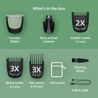 Recortadora Philips Norelco 13 en 1 serie 3000, 9 ajustes y cuchillas autoafilables para barba y cabello