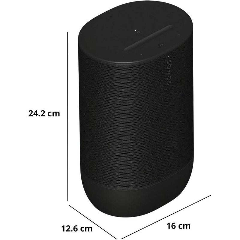 Sonos Move 2 Altavoz Bluetooth portátil inalámbrico negro con sonido estéreo de alta fidelidad