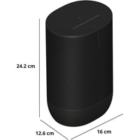 Sonos Move 2 Altavoz Bluetooth portátil inalámbrico negro con sonido estéreo de alta fidelidad