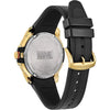 Citizen Reloj Eco-Drive Marvel Avengers para hombre, tono dorado con correa de silicona negra y ventana de calendario