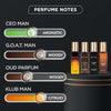 Set regalo lujo perfume para hombres, incluye cuatro fragancias: Klub, Oud, CEO, G.O.A.T. Larga duración, amaderado y cítrico