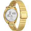 Citizen Reloj de cuarzo Star Wars para hombre inspirado en C-3PO, diseño coleccionable en acero inoxidable dorado