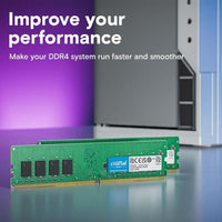 Crucial RAM DDR4 32GB, 3200MHz, UDIMM, compatible con Intel y AMD Ryzen, reduce a 2933/2666MHz