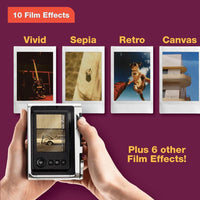 Cámara instantánea híbrida Fujifilm Instax Mini EVO color marrón, impresión de fotos Instax Mini de alta calidad