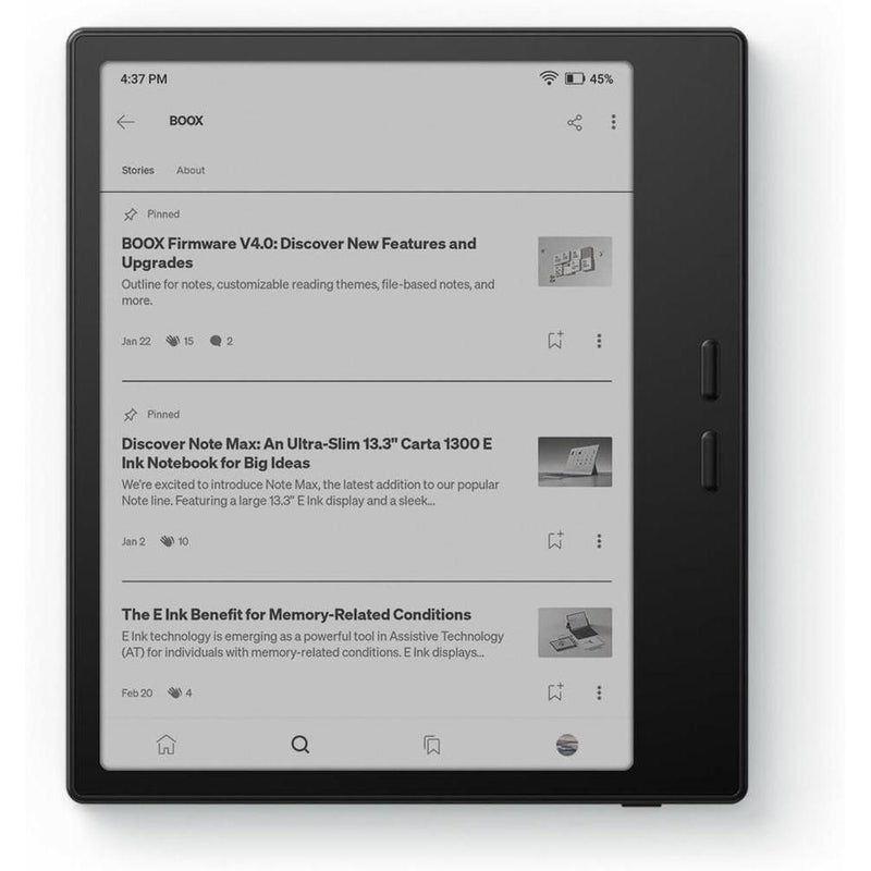 Onyx Go 7 Tablet E Ink para lectura digital, 300 PPI, pantalla de alto contraste, almacenamiento 64GB, conectividad Bluetooth