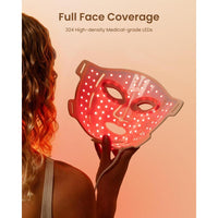 RENPHO máscara 4D de luz roja para terapia facial, ideal regalo, con 324 LEDs cobertura completa y 3 modos de luz
