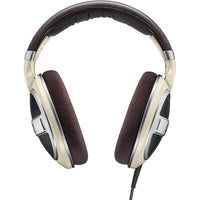 Sennheiser HD 599 audífono con parte posterior abierta para sonido audiófilo, diseño premium en color marfil