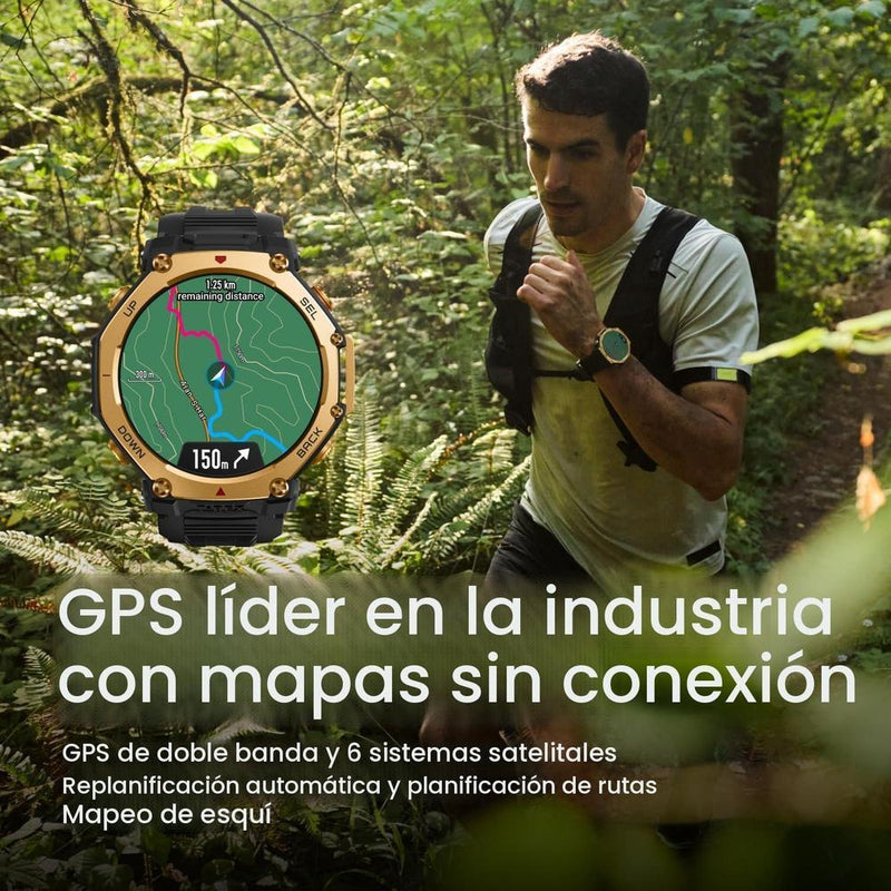 Amazfit T-Rex 3 Pro - Reloj inteligente ultra resistente con pantalla de zafiro, GPS preciso y batería de 25 días