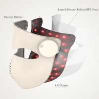 Máscara de terapia de luz LED con 3 modos de color, inalámbrica, para cuidado de la piel en casa y viajes, modelo E108A