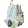 Loungefly The Mandalorian Grogu Stone - Mini mochila que brilla en la oscuridad exclusiva, hecha de cuero vegano