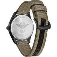 Citizen Eco-Drive Star Wars Yoda Judge me by my size do you Reloj IP Negro Cordura Luminoso Modelo BM6839-06W Negro Marrón Classic