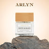 ARLYN White & Black Eau de Parfum, fragancia de larga duración para hombre, vegana y libre de crueldad con notas cítricas y amaderadas