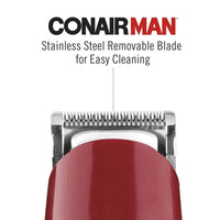 Recortadora eléctrica para barba y bigote de Conair con cuchilla de acero inoxidable y peine ajustable