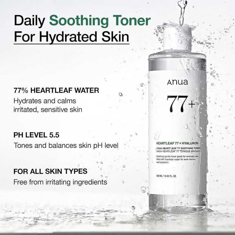 Anua Heartleaf 77 Tónico Calmante 77% Extracto De Houttuynia Cordata, 250ml